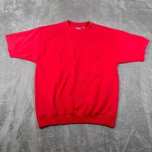Vintage Members Only All Points Shirt Mens Large Red Short Sleeve Pocket Tee‎